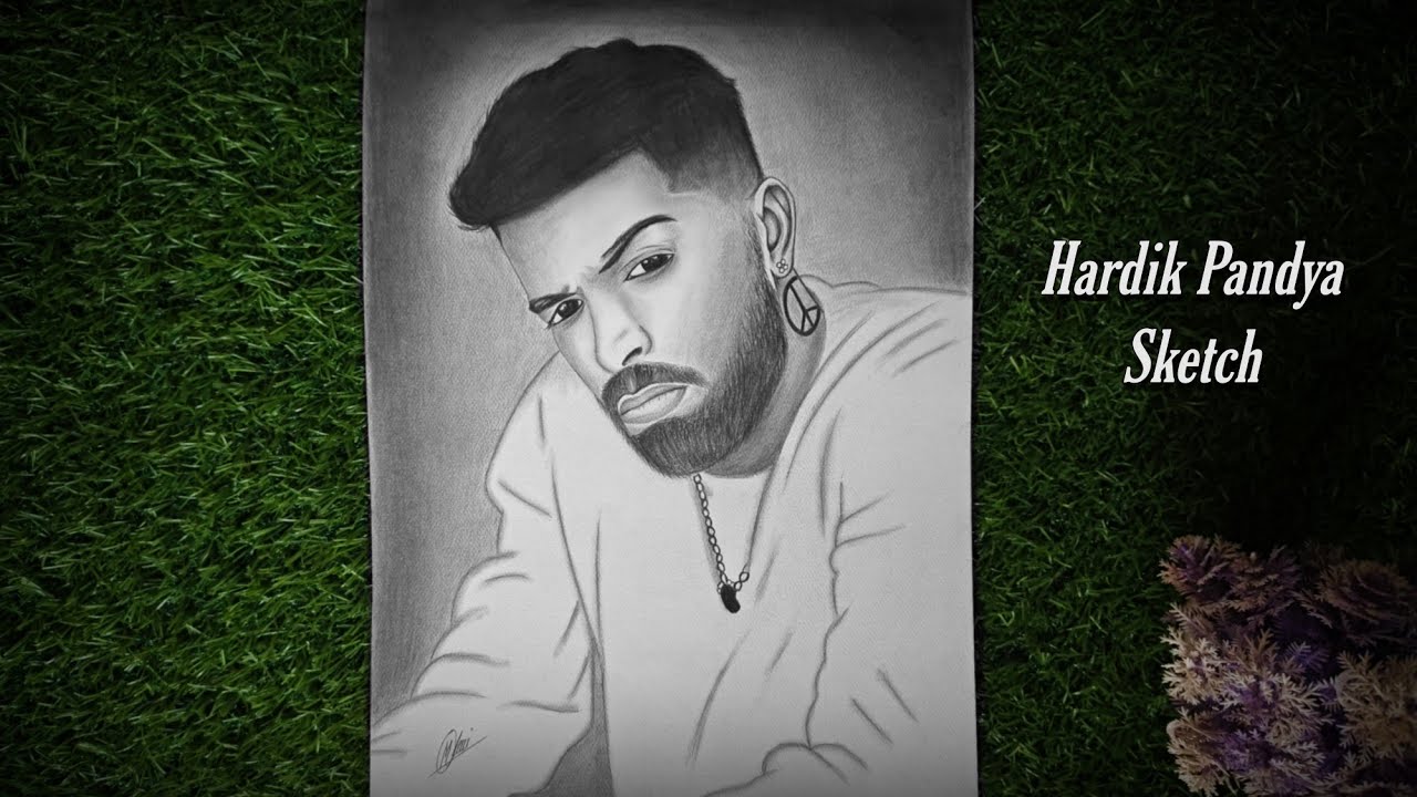 How To Draw Hardik Pandya Realistic Sketch 🔥
