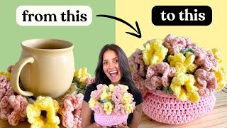The VIRAL crochet flower pot coasters - EASY TUTORIAL