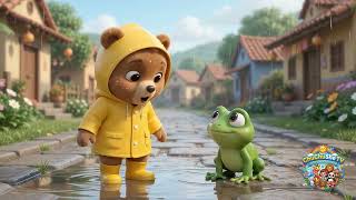 🌧️🐻Tiny Bear’s First Rain! |Cute Toddler Animation #KidsVideo #kidsstory #babybears #rainyday #frog