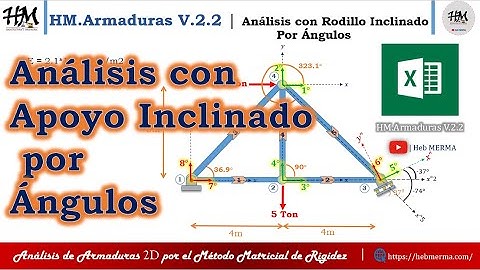 COMO PROCESAR DATOS A HM.Armaduras V.2.2 PARA ANALISIS CON APOYO INCLINADO | ANGULOS | #HebMERMA