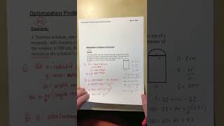 Information Calculus 30 Unit 6 Optimization Problems Example #5 Guide