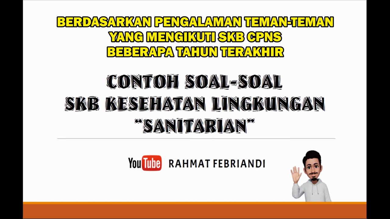 Prediksi Soal Saol Skb Kesehatan Lingkungan Sanitarian Youtube