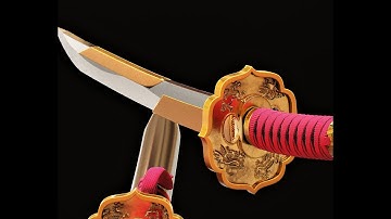 TANTO KNIFE - 3D MODELING TIMELAPSE BLENDER