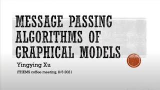 Message-passing algorithms for graphical models- Coffee Meeting Talk by Yingying Xu