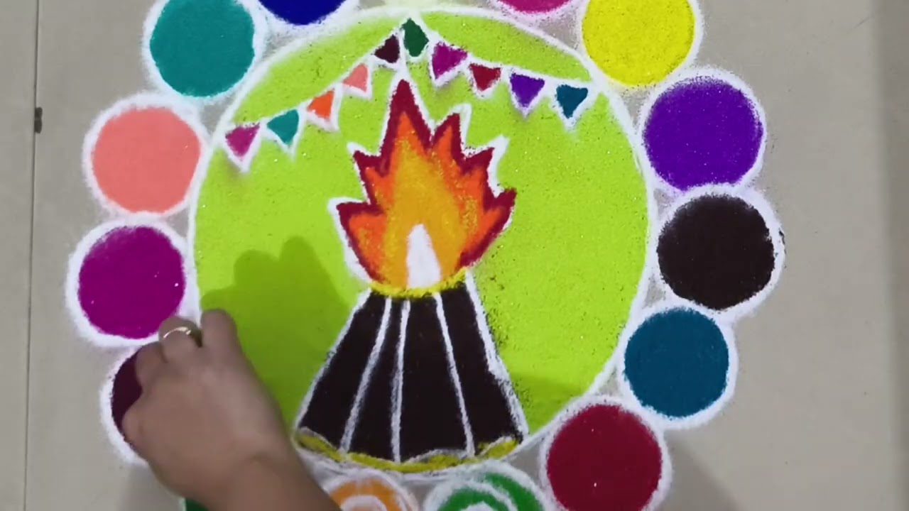 Holi Rangoli Designs 2026 Easy#rangoli #indianart#maharashtrianrangoli 