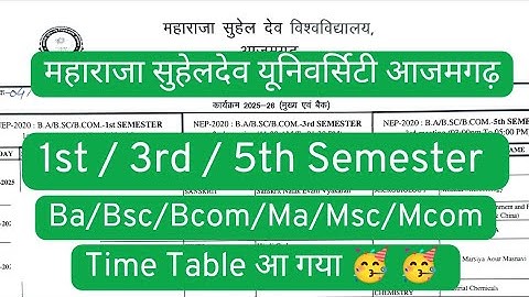maharaja suheldev university azamgarh time table 2025|msdsu azamgarh time table 2025|msdu time table