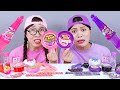 Pink Purple Dessert Jelly Mukbang DONA 