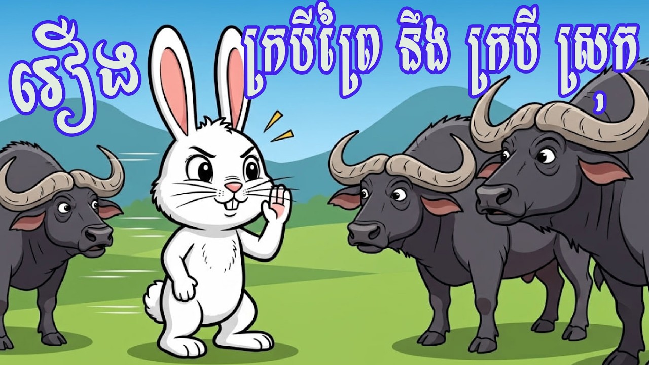 📖:រឿង ក្របីស្រុក និងក្របីព្រៃ 📖: The story of the local buffalo and the wild buffalo