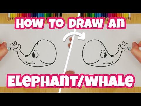 How to Draw an Easy Optical Illusion: An Elephant/Whale - Easy Drawing for Kids | Otoons.net