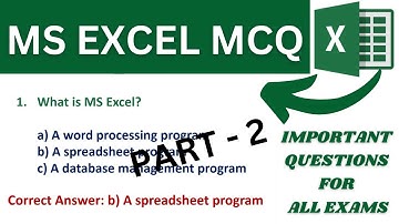 MS Excel MCQ questions and answers Part 2  | MS Excel MCQ | MS Office MCQ