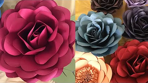 Paper Rose Flower Tutorial for Beginners | FREE Te...