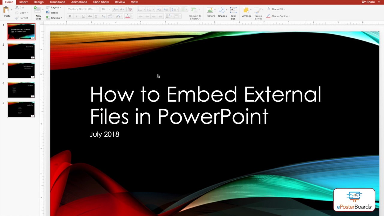 powerpoint open embedded file in presentation mode