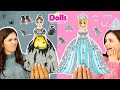 PAPER DOLLS DRESS UP NEW YEAR PARTY CINDERELLA VS GLITTER DRESS