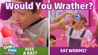 Kiss A Hairless Rat or Eat Worms? | Coop & Cami Ask the World | Disney Channel