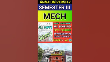 Anna University 3rd Sem MECH Syllabus#shorts#mech #annauniversity#regulation2021 #syllabus#r2021#au
