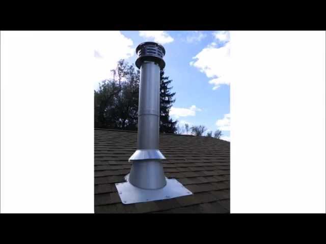 Chimney Pipe Installation for Wood Stove through a Flat Ceiling - YouTube