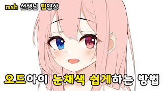 오드아이 눈 채색 쉽게하는 방법 / 집에서 배우는 온라인 일러스트클래스 아트코벤트 / 그림잘그리는법 / 클립스튜디오/ 비대면 일러스트 클래스