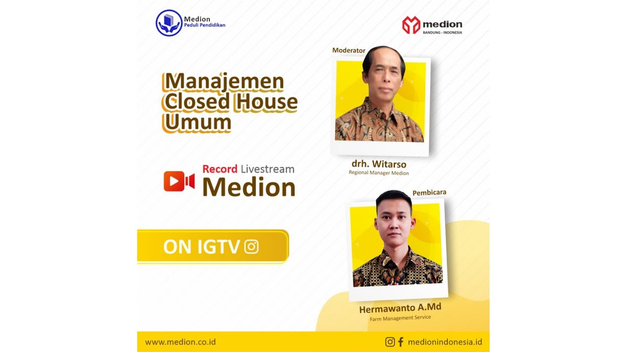 Live Streaming Medion #8 : Manajemen Closed House Umum