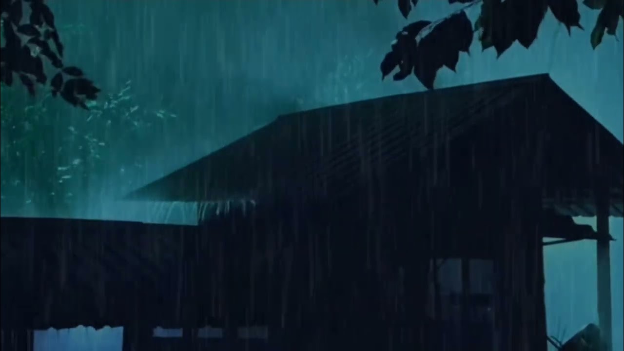 Heavy Rain on a Cozy Cabin Roof 🌧️ Deep Sleep, Relaxing ASMR, Anxiety Relief