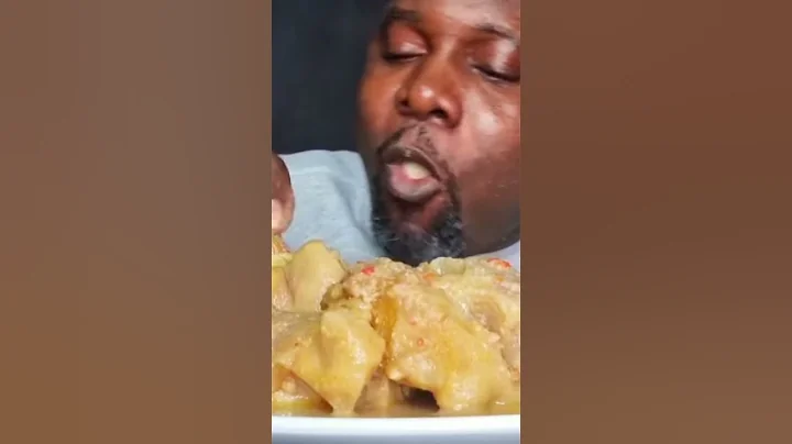 Asmr mukbang peanut soup and pounded yam fufu