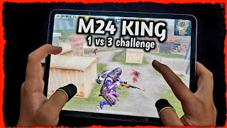 M24 King Joining Random 1 Vs 3 Challenge Ipad Pro 4-Fingers Claw Pubg Handcam