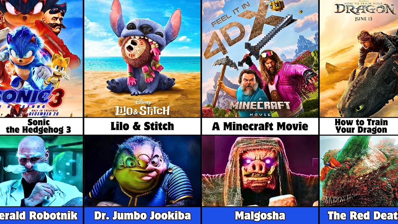 Все злодеи из 50 самых кассовых анимационных фильмов с живыми актёрами