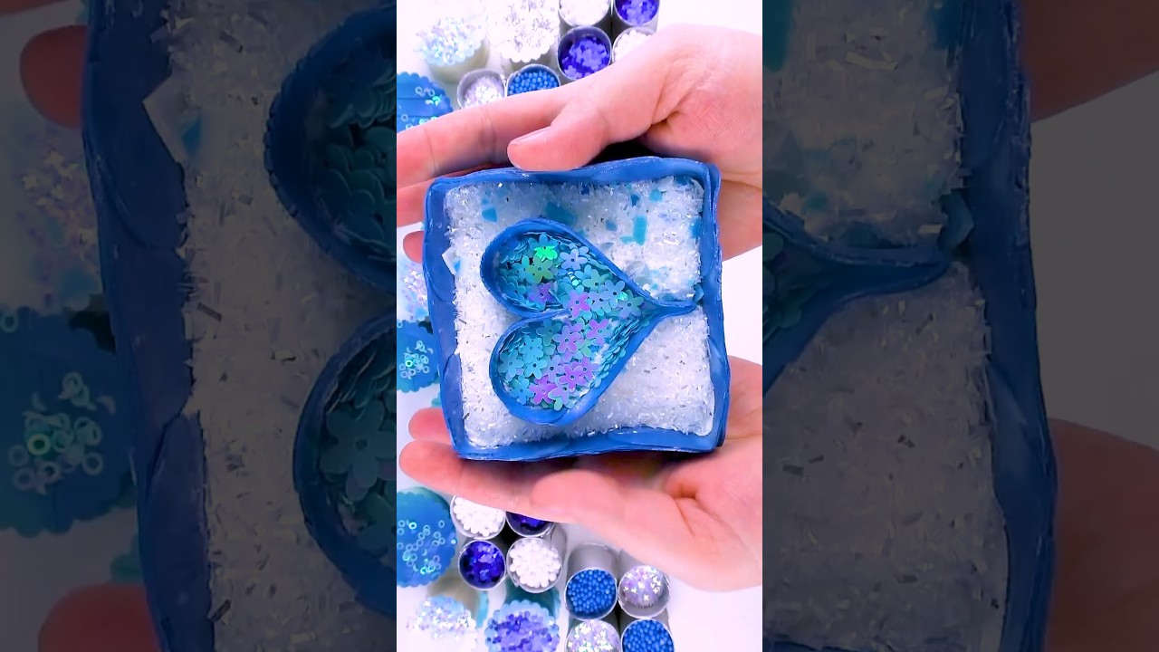 ASMR Crushing Crispy Soap Boxes with Starch & Glitter