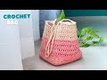 Amazing diy crochet bag  crochet bucket tote bag with double yarn 2 colors  vivi berry crochet