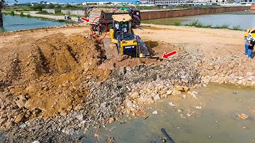 EP 2| Incredible Skill! Bulldozer SHANTUI Pushing Big Soil and Soil into Lake fill the Land with ...