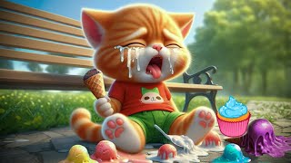 Cat Ate Too Much Ice Cream! 🍦😿 #cute #cat