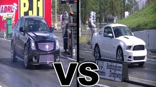 Cadillac CTS-V vs Mustang 5.0 + CTS-V Single Run