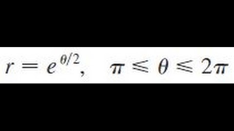r = e^(theta/2), pi less than theta less than 2pi Find the area of the region