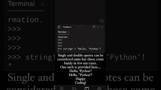 Python | Basic use case of single and double quotes in string #aquariitech #python thon