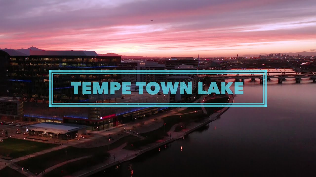 Tempe Town Lake, Arizona Mill Avenue in Ultra HD 4K Drone Footage - YouTube