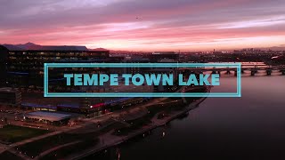 Tempe Town Lake, Arizona Mill Avenue in Ultra HD 4K Drone Footage