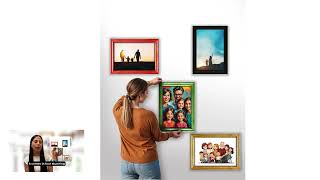 Premium Wooden Picture Frame, 12 x 18 inches, 4 Colours, with Hardboard Back and 2 Hooks