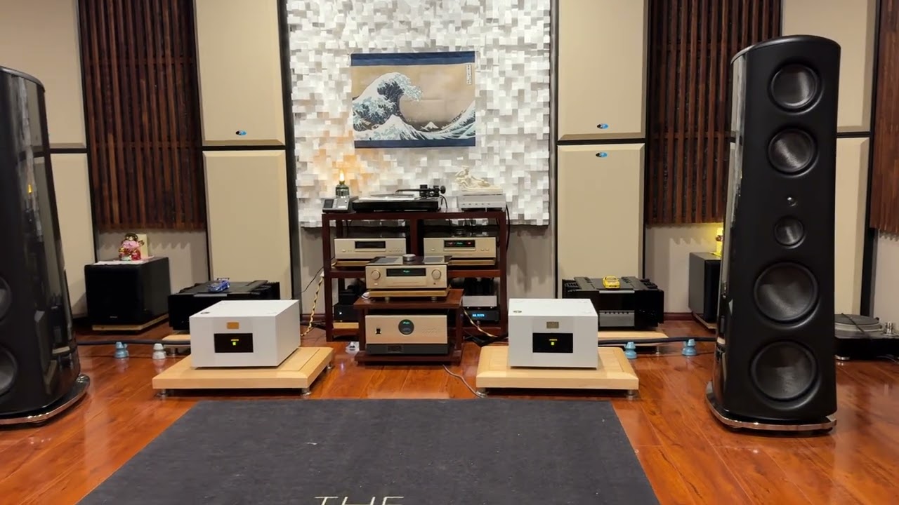Magico M7s driven by the  Goldmund 1800s. 