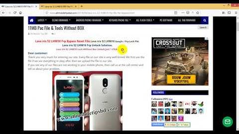 Lava iris 52 LH9810 FRP File FRP Bypass Reset File | SC7731E 8.1 Only 11MB Pac File & Tools
