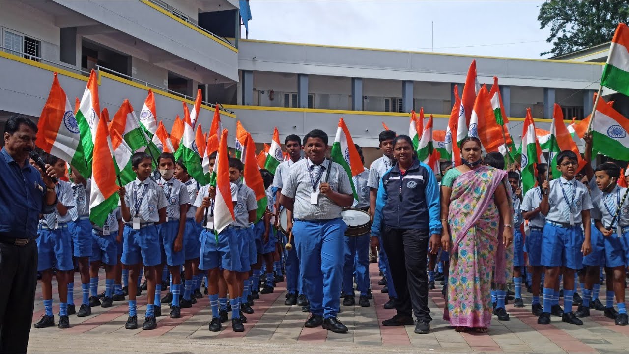 Happy 75th Independence day rally in Sri Vidya kendra ( S.V.K ) School video by Bharath Dhatt
