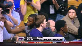 Jacob Pullen kisses the court, final time playing at Bramlage