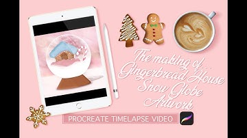 Gingerbread House Snow Globe auf Procreate zeichnen #Timelapse #Artwork #illustrator #DigitalCreator