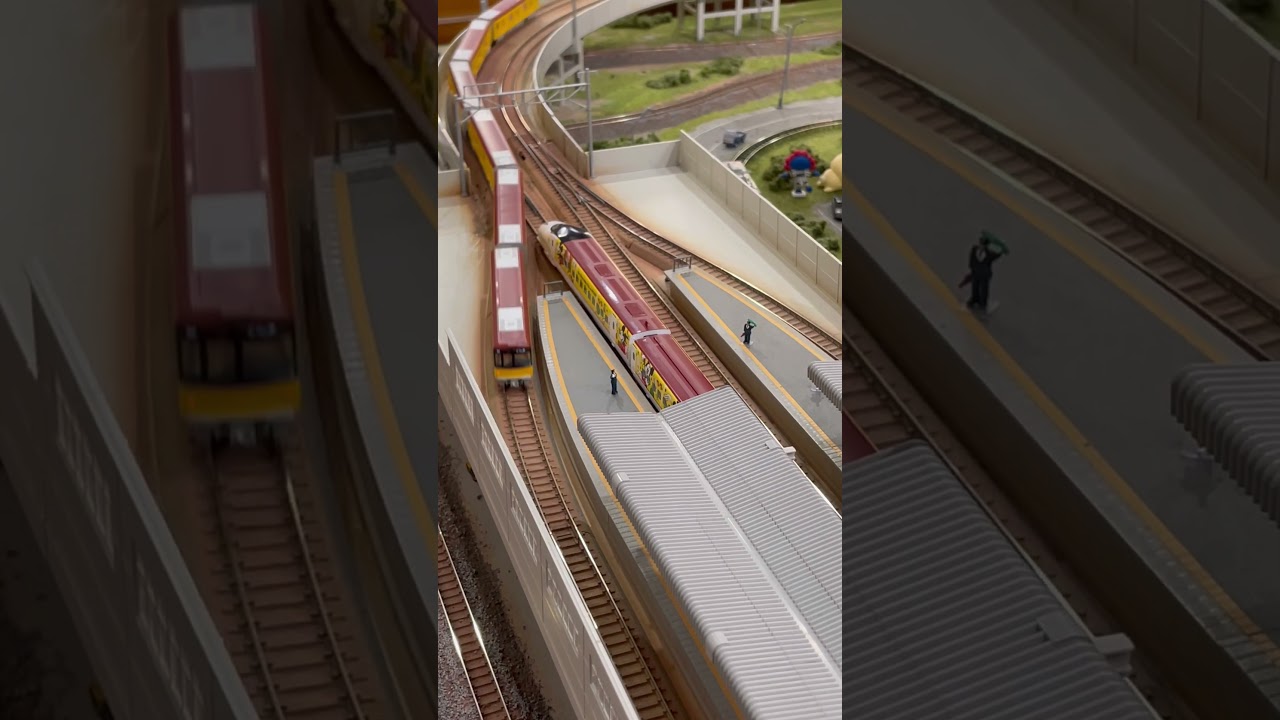 Nゲージ 城鎮- 行駛中(順行) POPONDETTA 6011a 東京地鐵銀座線1000系列車與新幹線E5系/H5系駛離高架車站@溫刀鐵道🚄🛤️
