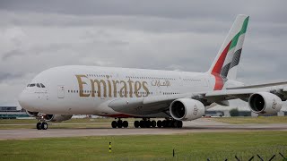 Emirates New Livery on A380 Departing From Manchester Airport