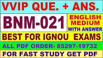BNM 021 important questions with answer in English | bnm 021 Previous Year Question Paper