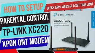 TP-link XC220 XPON Router Parental Control Setup to Block App & Website | Set Internet Time Limit screenshot 1