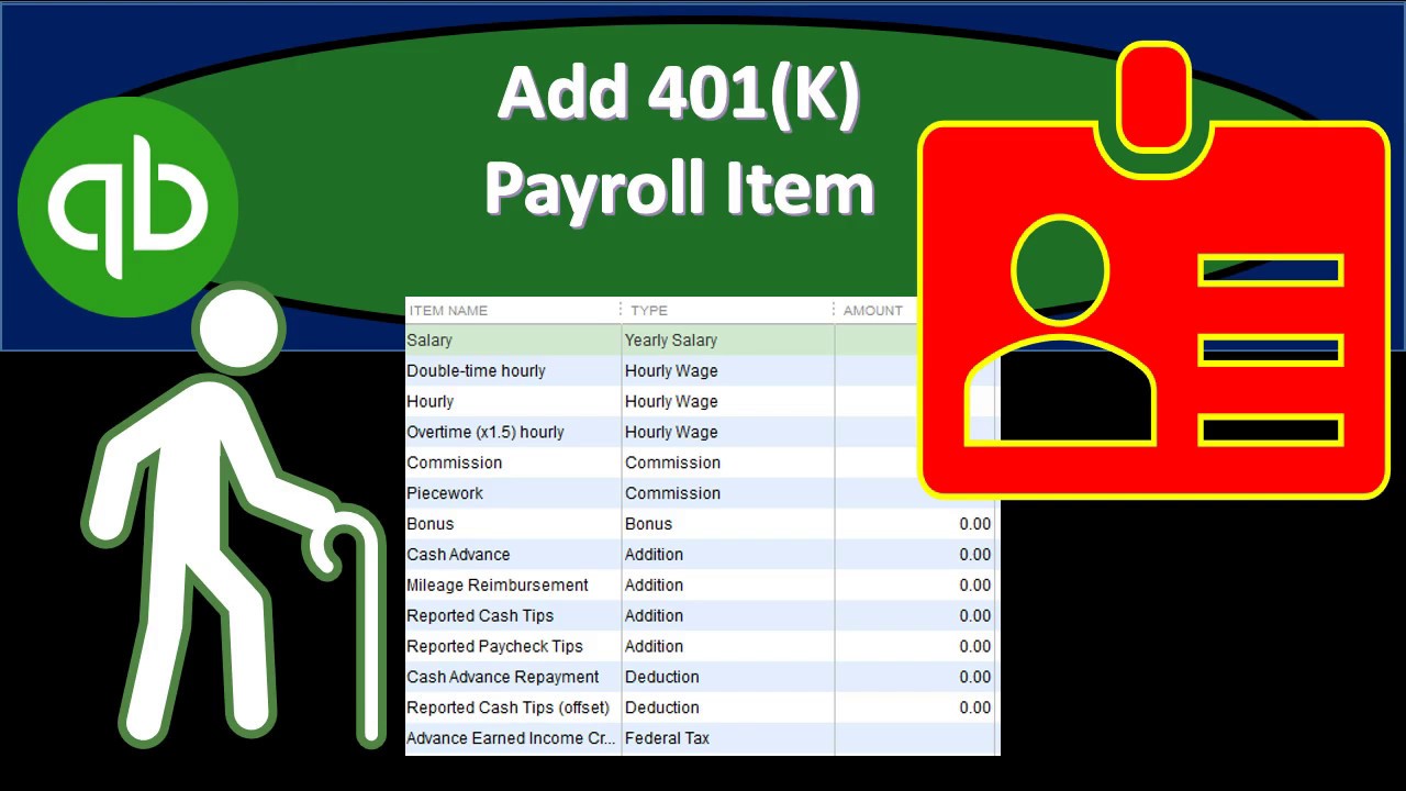 401k Quickbooks Chart Of Accounts