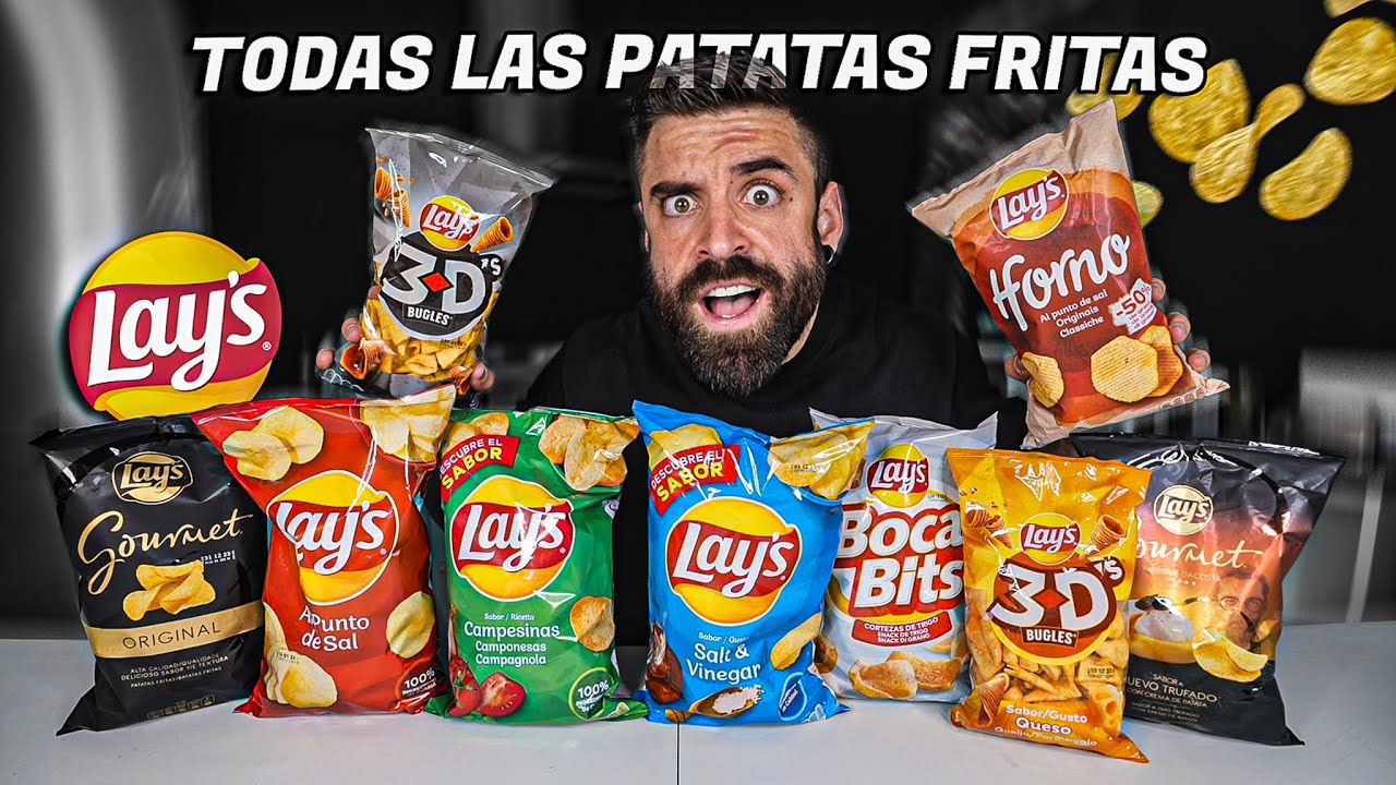 COMIENDO TODAS las PATATAS FRITAS LAY'S de SUPERMERCADO *mucho aire y pocas patatas*