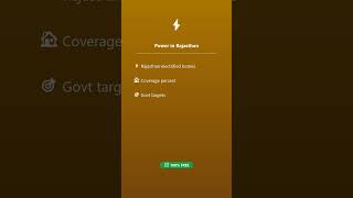 ⚡ Rajasthan Electrification — SarkarData Govt Data App #Shorts