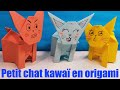 Trop mignon ce  petit chat kawa en origami et facile  faire