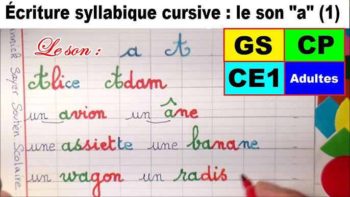 Cahier d'écriture GS/CP - écriture cursive